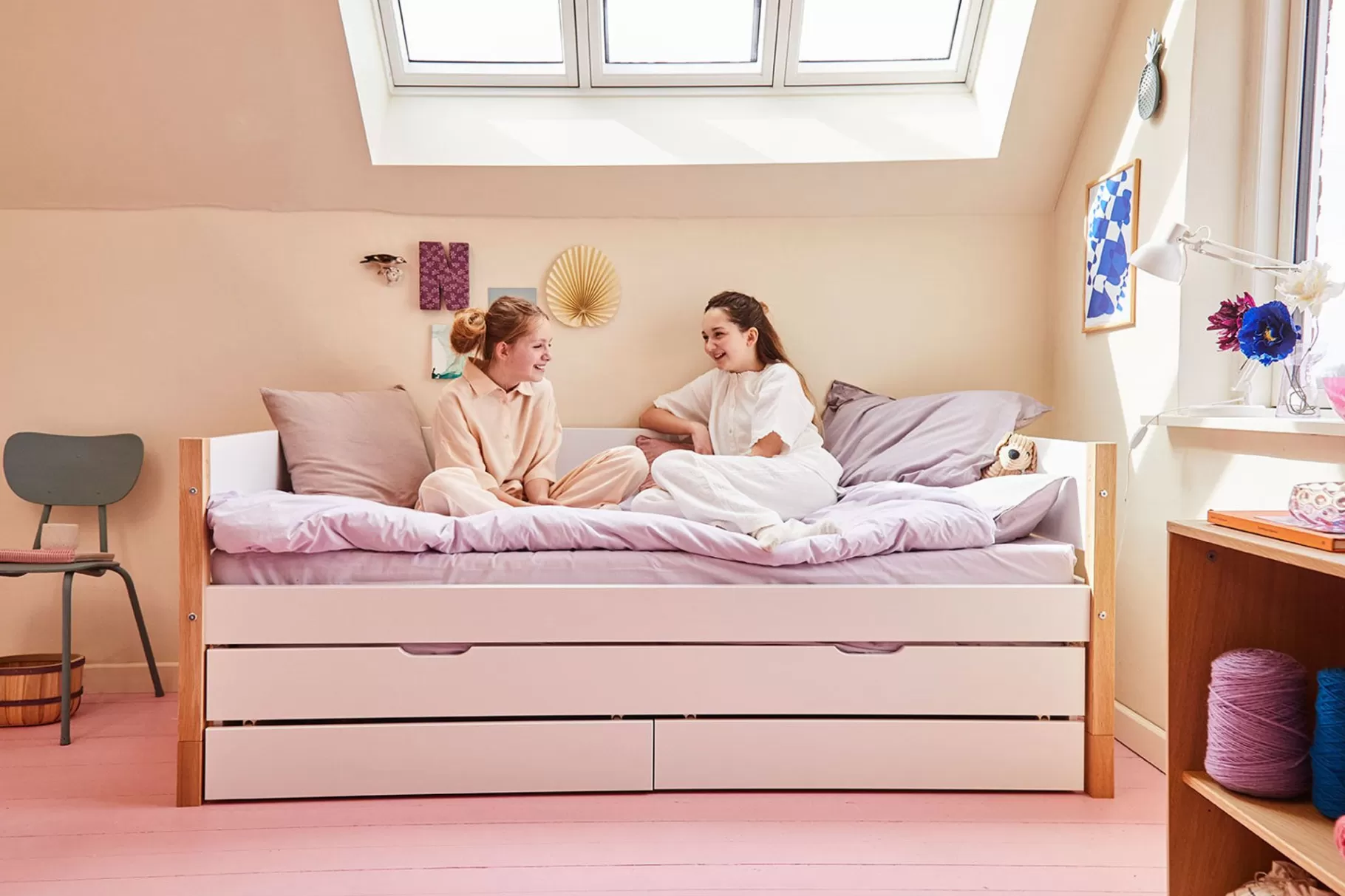 FLEXA Daybed Med Udtraeksseng Og To Skuffer^ Enkeltsenge